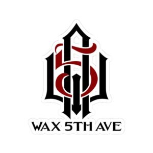 Wax 5th Ave Logo Kiss-Cut Sticker — Gothic Monogram Decal