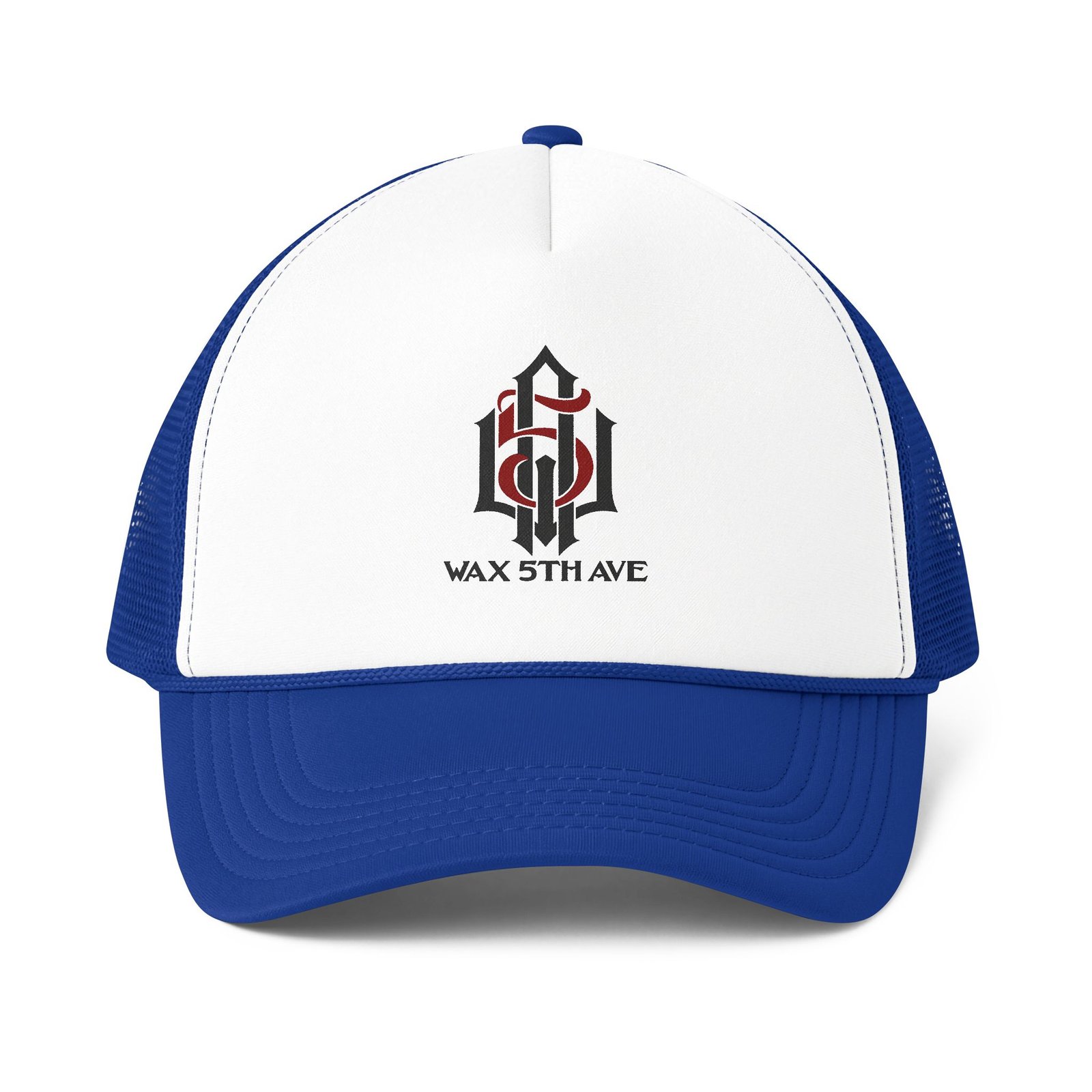 Wax 5th Ave Trucker Cap — Embroidered Logo Foam Mesh-Back Hat - Image 2