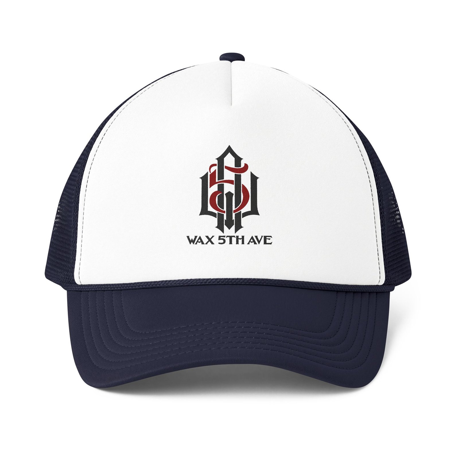 Wax 5th Ave Trucker Cap — Embroidered Logo Foam Mesh-Back Hat - Image 5