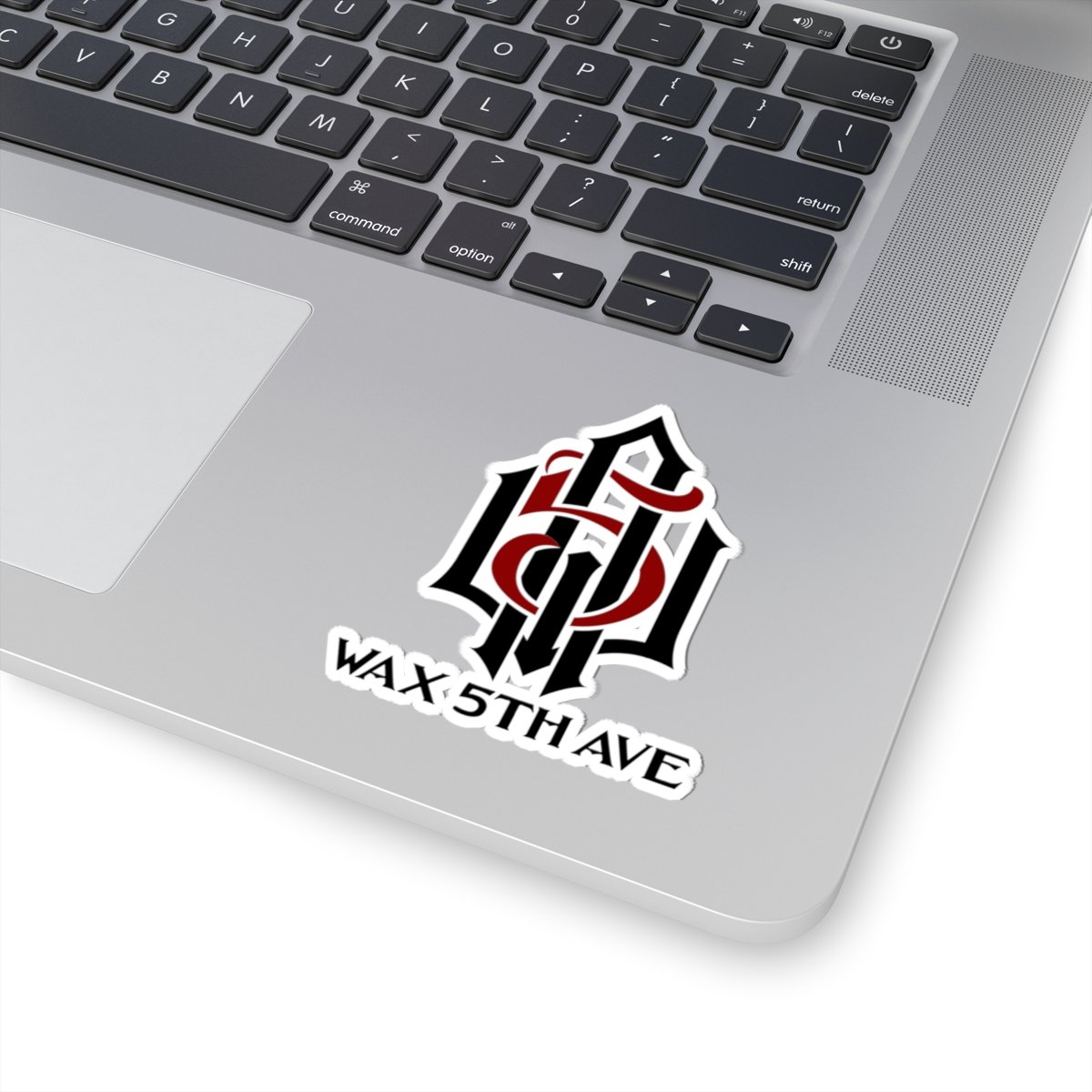 Wax 5th Ave Logo Kiss-Cut Sticker — Gothic Monogram Decal - Image 2